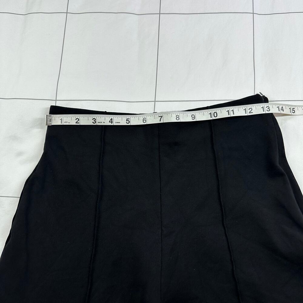 Quince Pants Women Medium Black Ponte Knit Super Wide Leg Ultra Stretch Side Zip - Picture 8 of 13